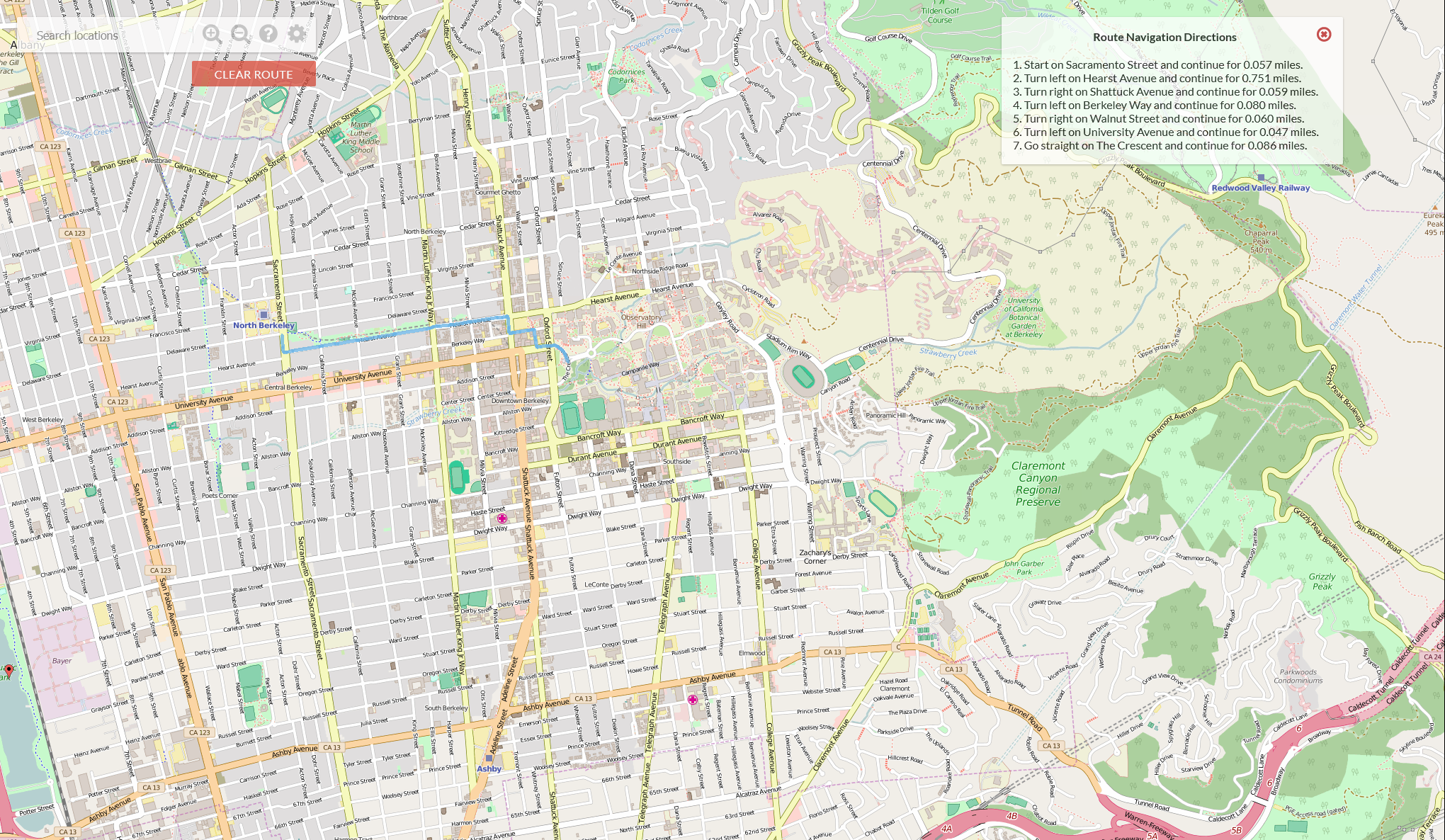 Map of Berkeley in Bear Maps.