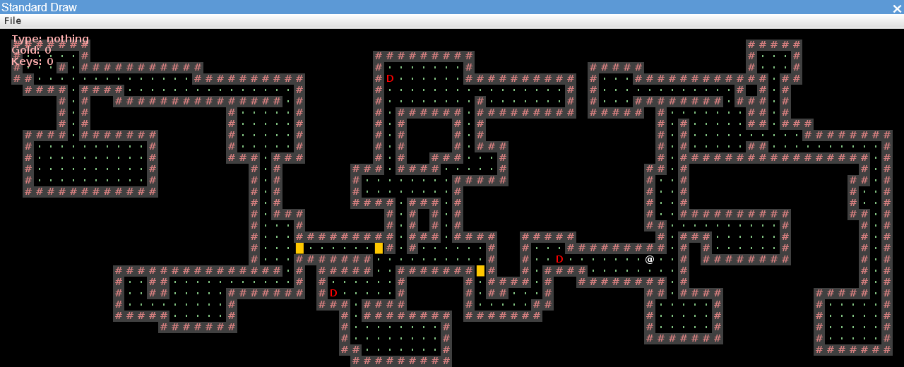 Example hallways and rooms level.