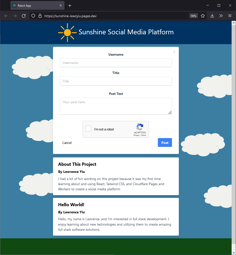 Picture of Sunshine Social Media website
